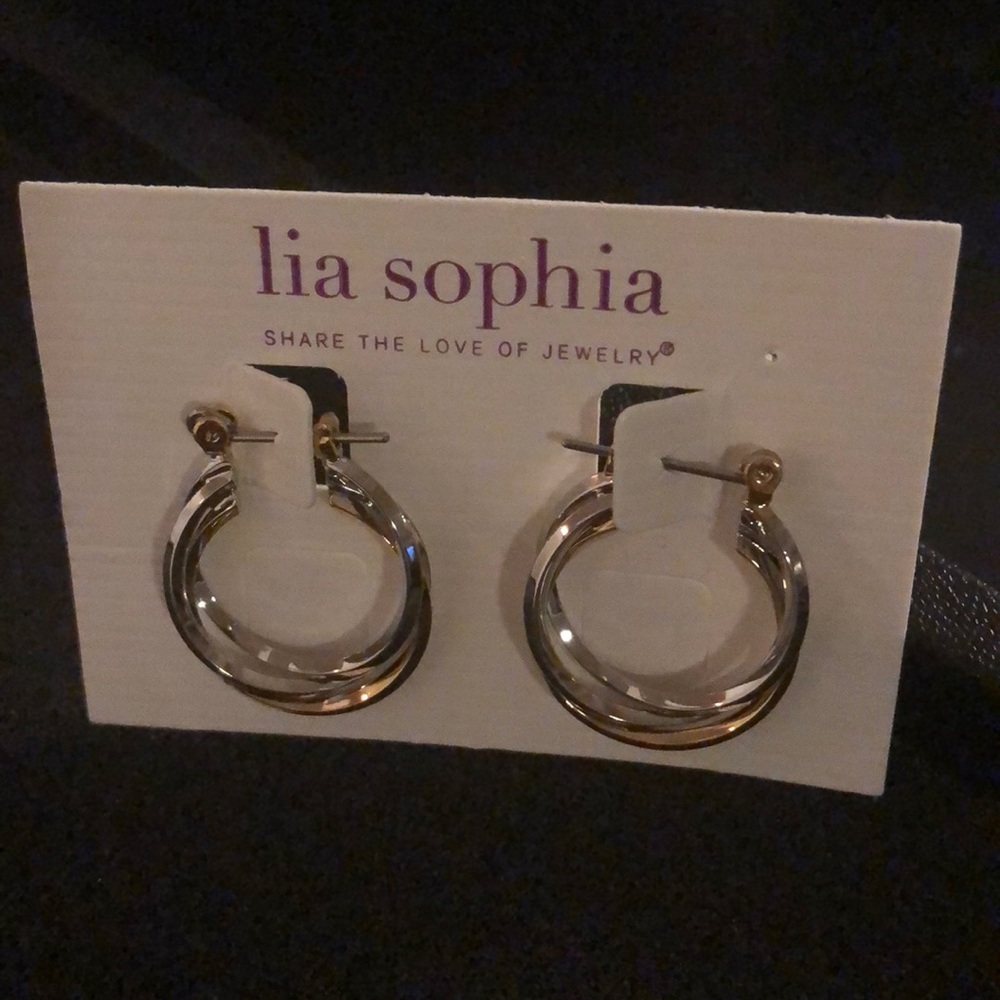 Silver and Gold Vintage Hoops by Lia Sophia